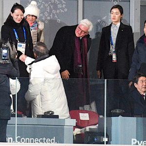 South-North Korea-Reunification | Hope towards Korean Reunification. しかし、2018年2月9日：平昌オリンピック・オープニング・セレモニーでの国際外交でチャンスを逃すKY安倍総理。上右：フランク＝ヴァルター・シュタインマイアー ドイツ連邦大統領。