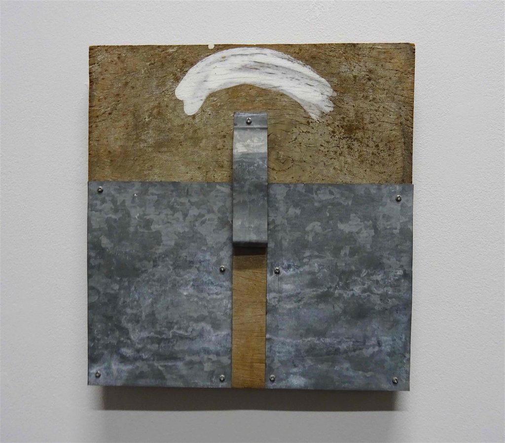 菅 木志雄 SUGA Kishio 「測位」1990, wood, metal, paint, 31 x 30 cm