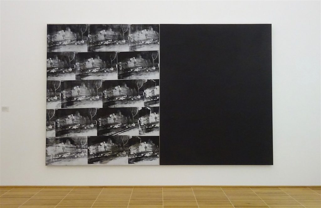 アンディ・ウォーホル Andy Warhol 「Black and White Disaster #4 (5 Deaths 17 Times in Black and White)」1963, Acryl, Siebdruckfarbe und Bleistift auf Leinwand