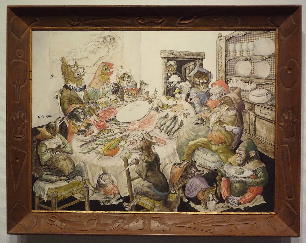 FOUJITA Tsuguharu 藤田嗣治「動物宴」”Feast of Animals” 1949-60 oil on canvas (National Museum of Modern Art, Tokyo Collection 東京国立近代美術館所属)