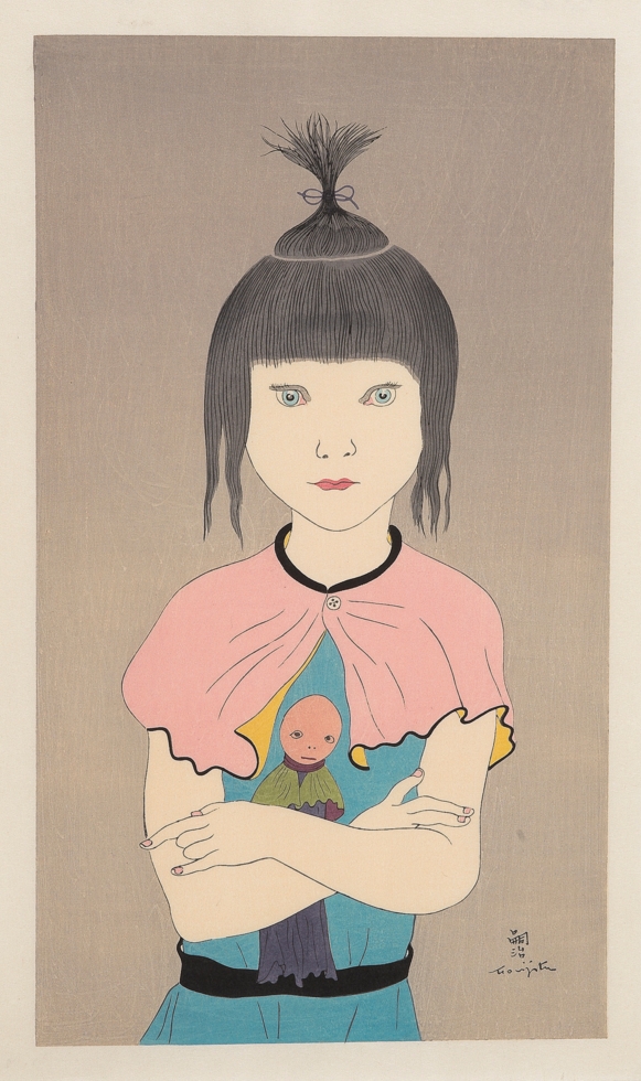 藤田嗣治作「少女と人形」1930年