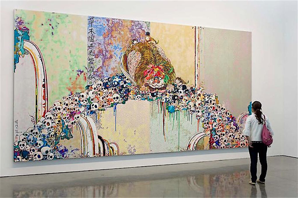 MURAKAMI Takashi “A Picture Of The Blessed Lion Who Stares At Death” 2009, @ Gagosian