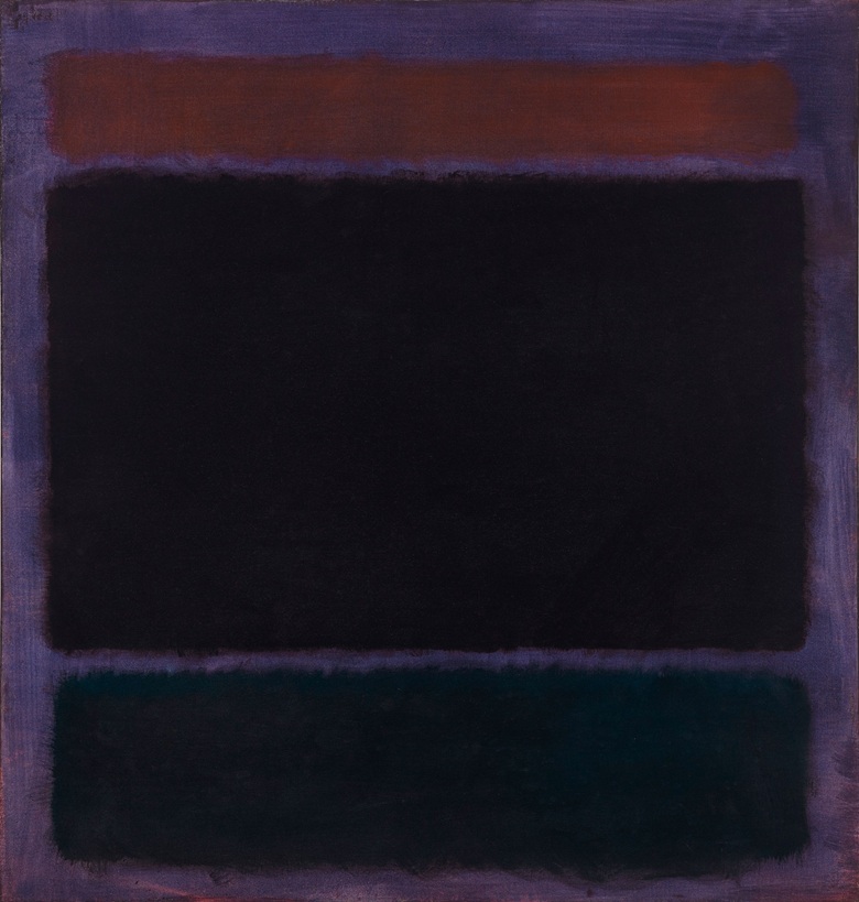 Mark Rothko Untitled (Rust, Blacks on Plum) 1962, oil on canvas (152.4 x 144.8 cm)