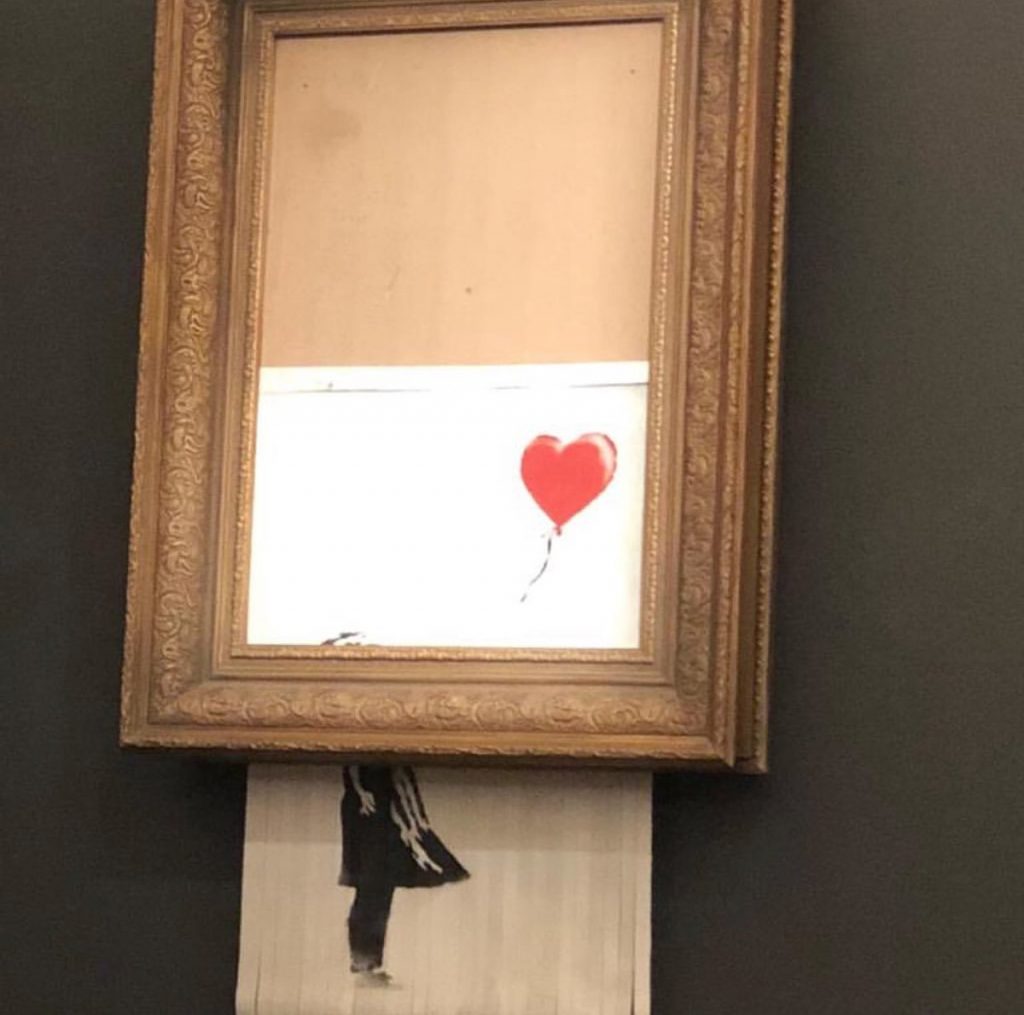 バンクシー「愛はごみ箱の中に」aka「少女と風船」 – Banksy “Love Is in the Bin” – aka “Girl