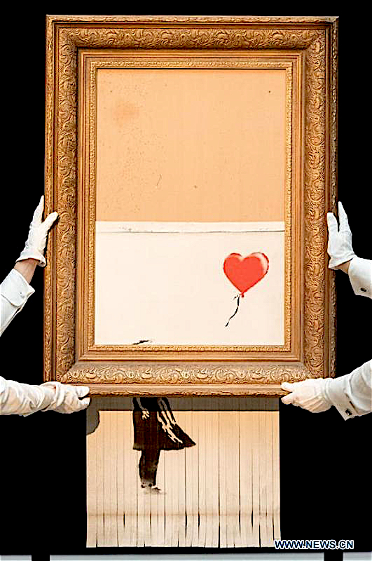 バンクシー「愛はごみ箱の中に」aka「少女と風船」 – Banksy “Love Is ...