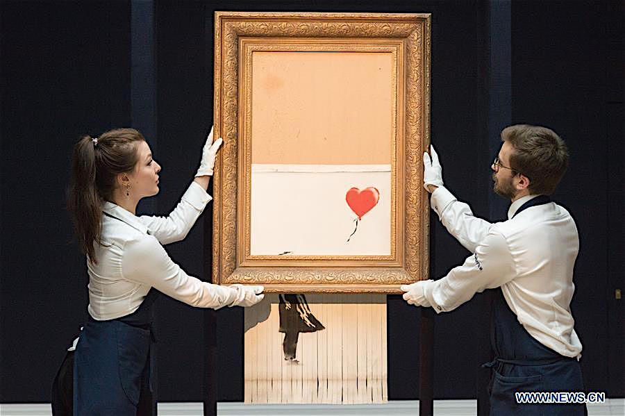 バンクシー 少女と風船 愛はごみ箱の中に Banksy Girl with Balloon Love Is in the Bin