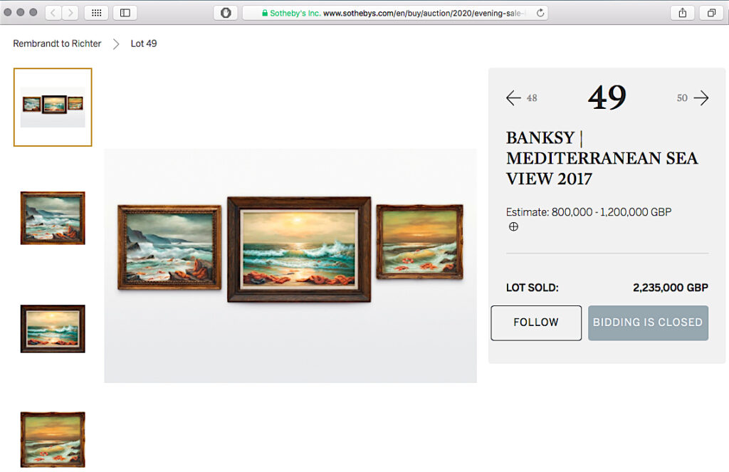 バンクシー@サザビーズ・オークション