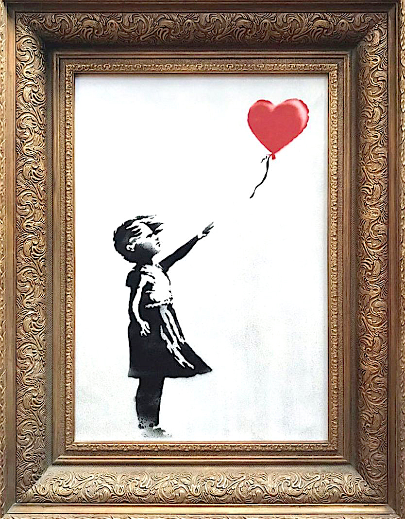 バンクシー「愛はごみ箱の中に」aka「少女と風船」 – Banksy “Love Is 
