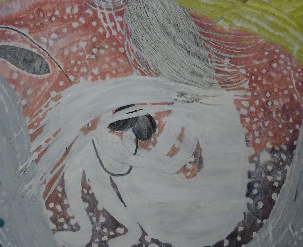 村瀬恭子 MURASE Kyoko “Sundy” 2012, 160 x 240 cm, Oil, crayon on cotton, detail
