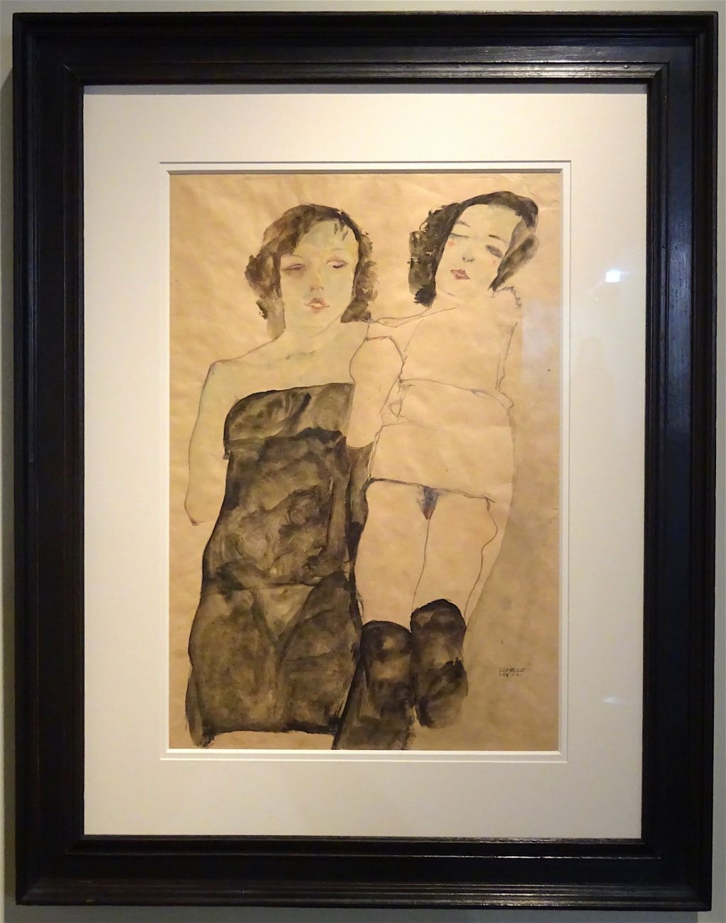 Egon Schiele “Two Girls” 1911 Watercolor and pencil on paper @ Richard Nagy