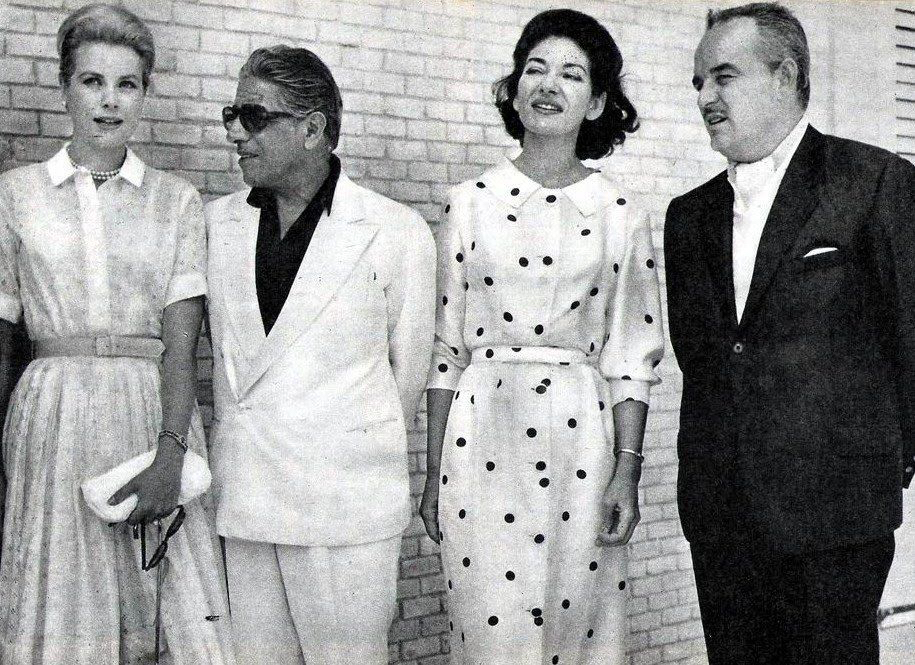 Grace Kelly, Aristotle Onassis, Maria Callas and Rainier de Monaco, 1961