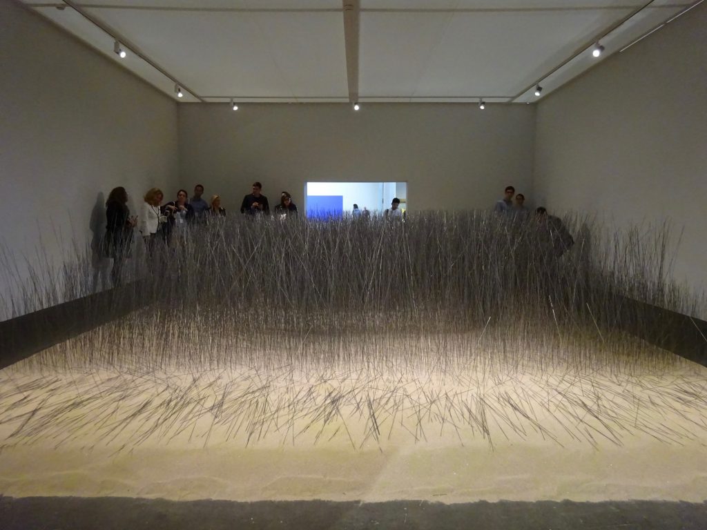 Lee Ufan “Relatum (Iron Field)” 1969-1994-2018, Steel, wire, sand; overall dimensions variable @ UNLIMITED Pace