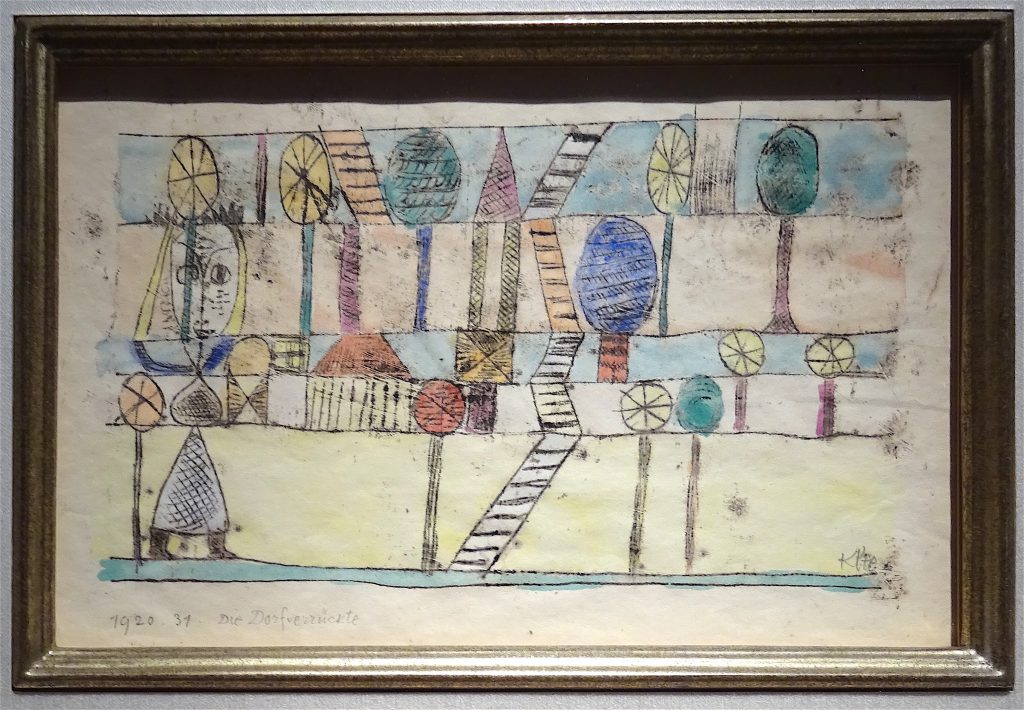 Paul Klee “Die Dorfverrückte” 1920, Watercolor over oil transfer on paper, 20.6 x 25 cm @ Landau Fine Art