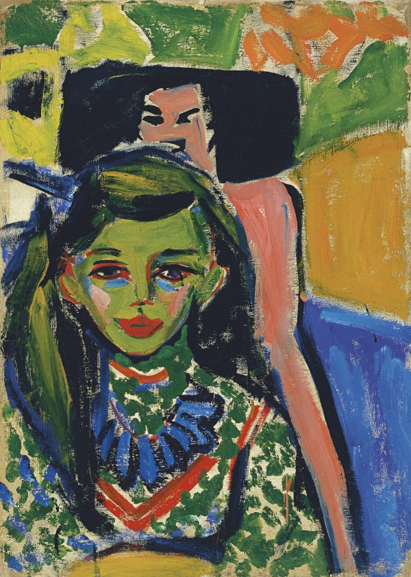 Ernst Ludwig Kirchner “Fränzi in front of Carved Chair” 1910