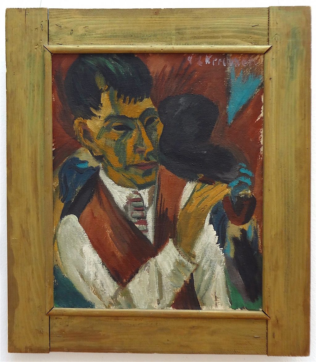 Ernst Ludwig Kirchner “Otto Mueller mit Pfeife” 1913