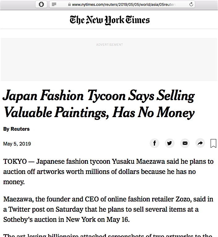 New York Times Yusaku Maezawa