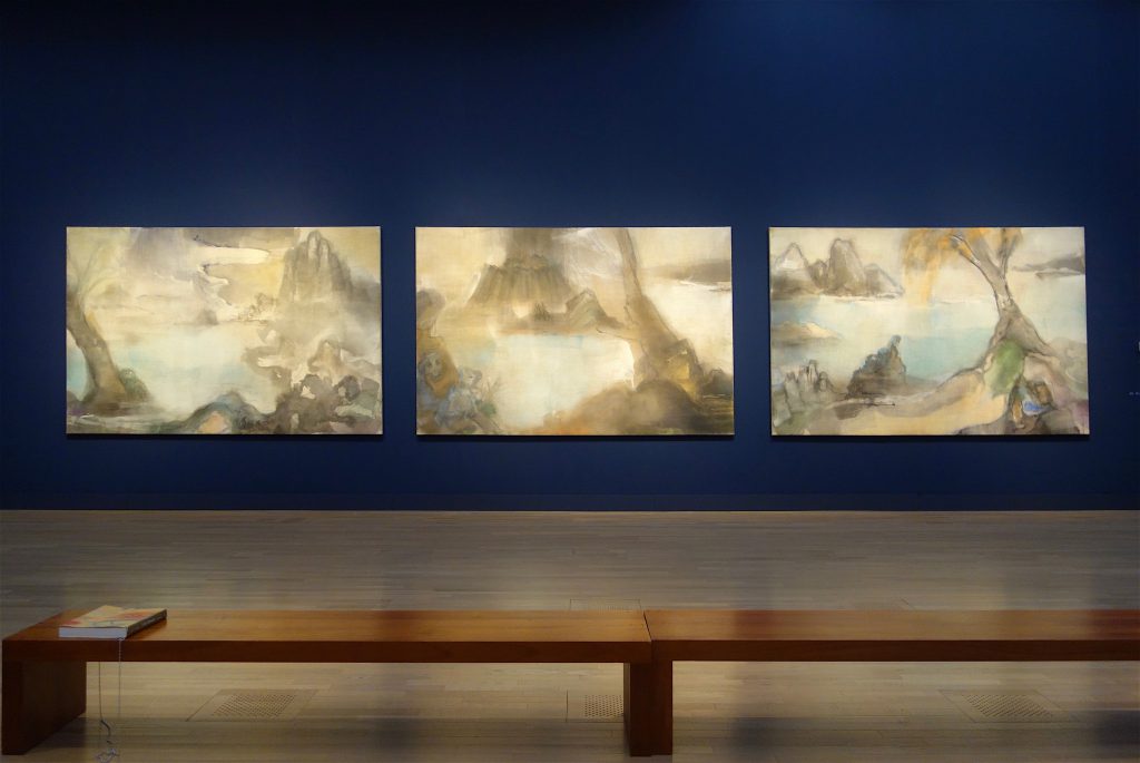 イケムラレイコ IKEMURA Leiko Three ‘Genesis’ works 2014-15, Tempera on jute, each 190×290 cm