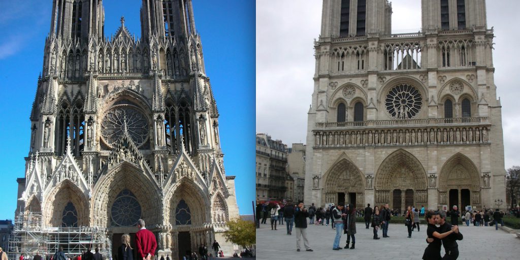 Cathédrale Notre-Dame de Reims ランス・ノートルダム大聖堂とパリ・ノートルダム大聖堂 Cathédrale Notre-Dame de Paris