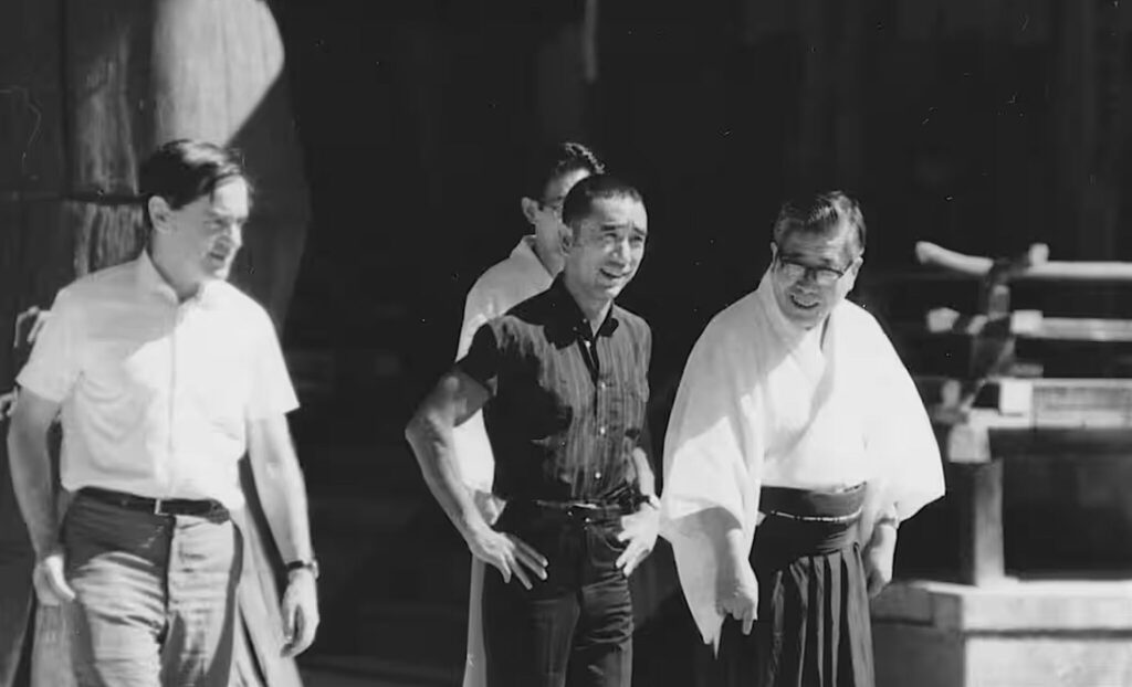 Showa 41 昭和41年. Donald Keene and MISHIMA Yukio, 3 days together alone in Nara