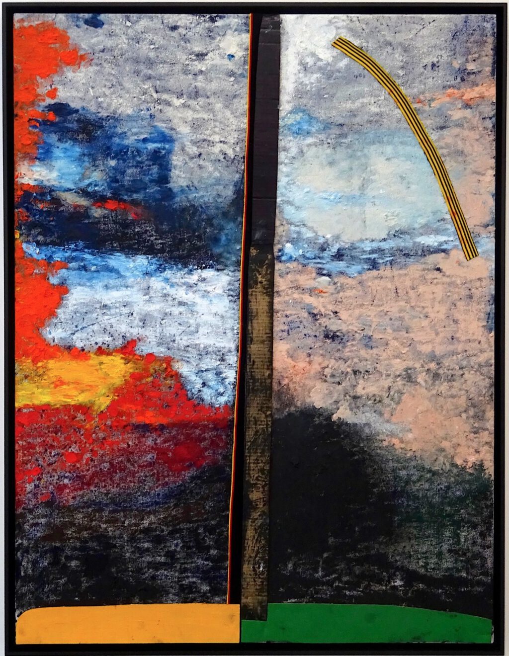桶田コレクション展 Sterling Ruby スターリング・ルビー “VERT.PROUN (6606).” 2018, Acrylic, oil, elastic and cardboard on canvas, 149.9 x 115.6 x 8.3 cm