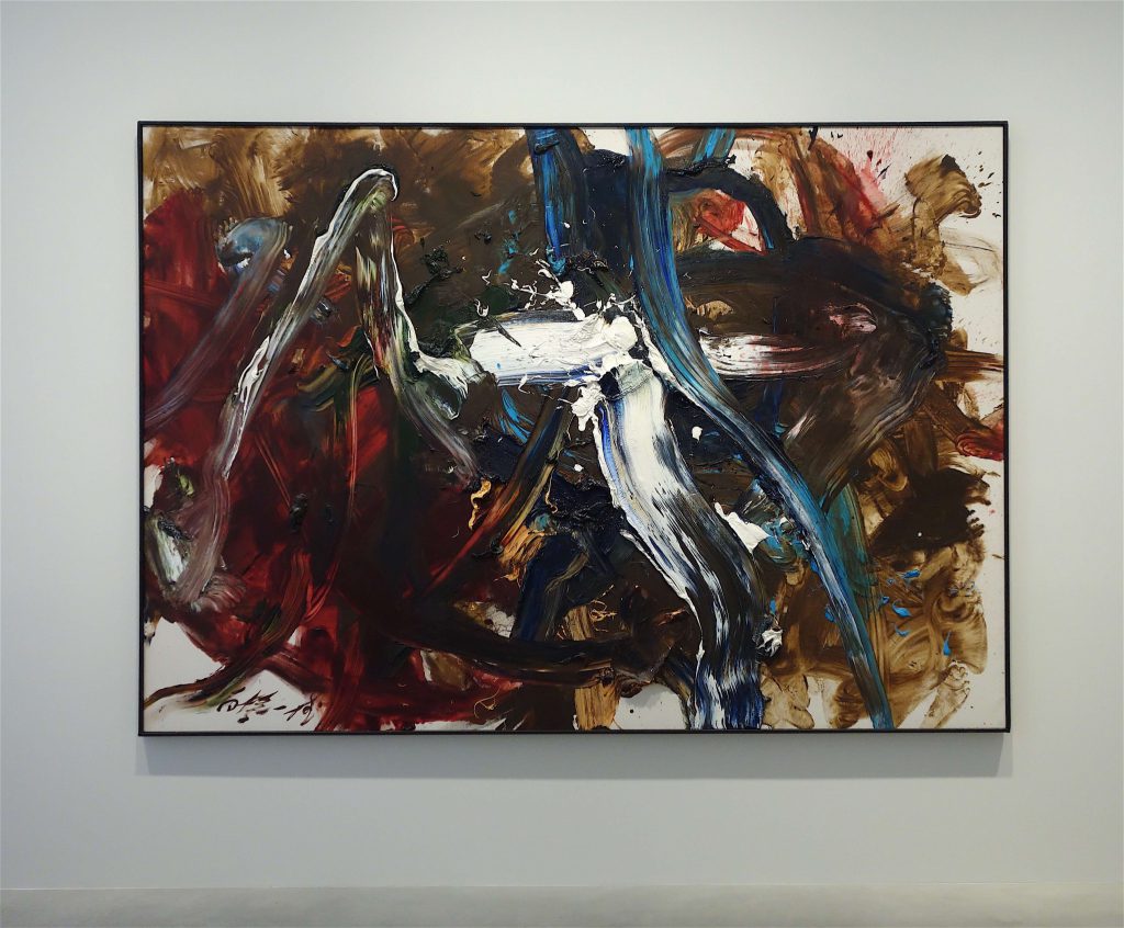 白髪一雄 SHIRAGA Kazuo ‘Ryusen’ 1991, oil on canvas, 181.9 x 258.4 cm