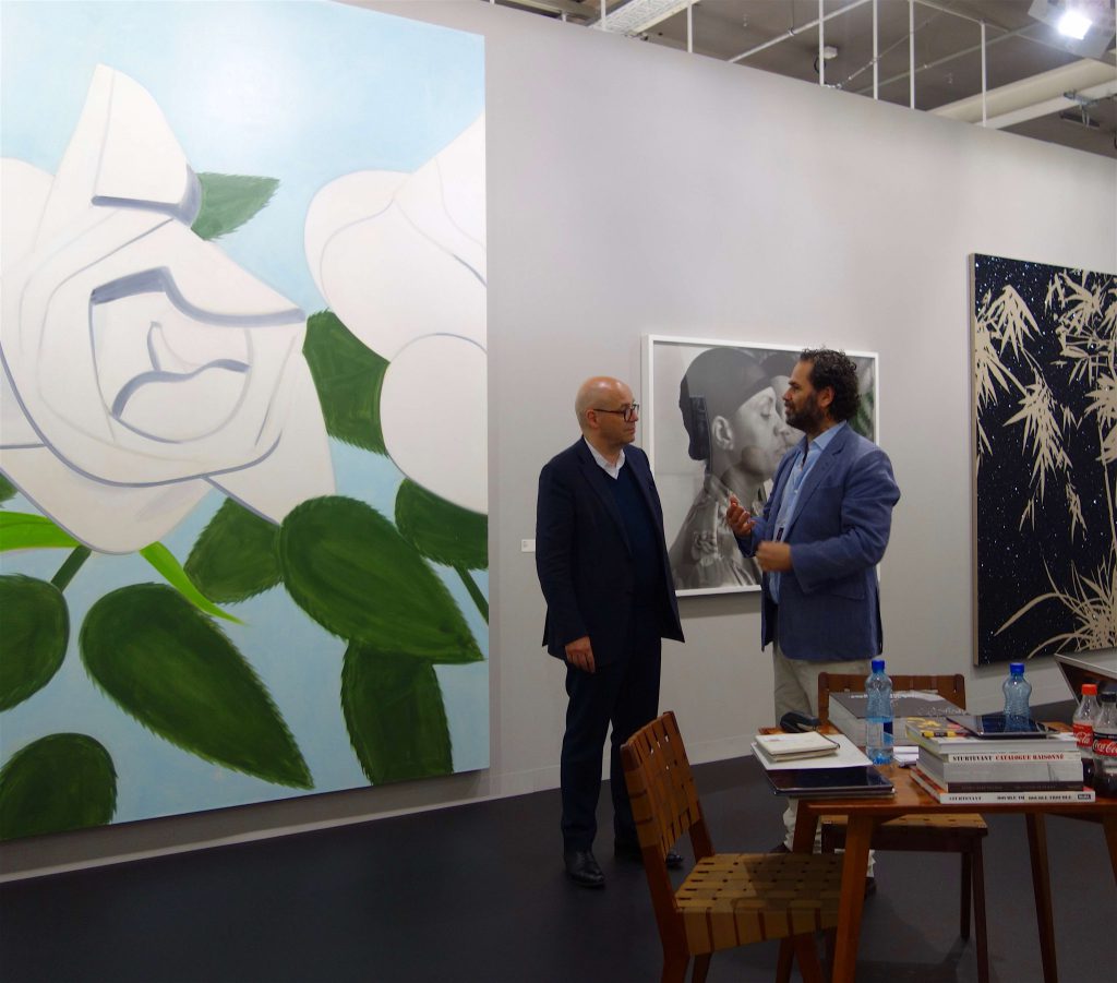 Alex Katz work (left) + Gavin Brown, gallery owner