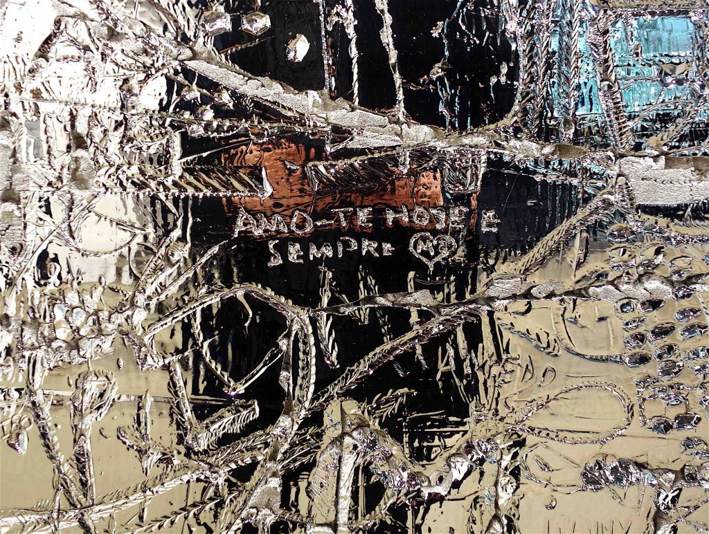 Rudolf Stingel, Italian (1956), “Untitled” 2016, electroformed copper, plated nickel, stainless steel frame, 240 x 240 x 4 cm, unique @ Sadie Coles, Art Basel 2019, detail