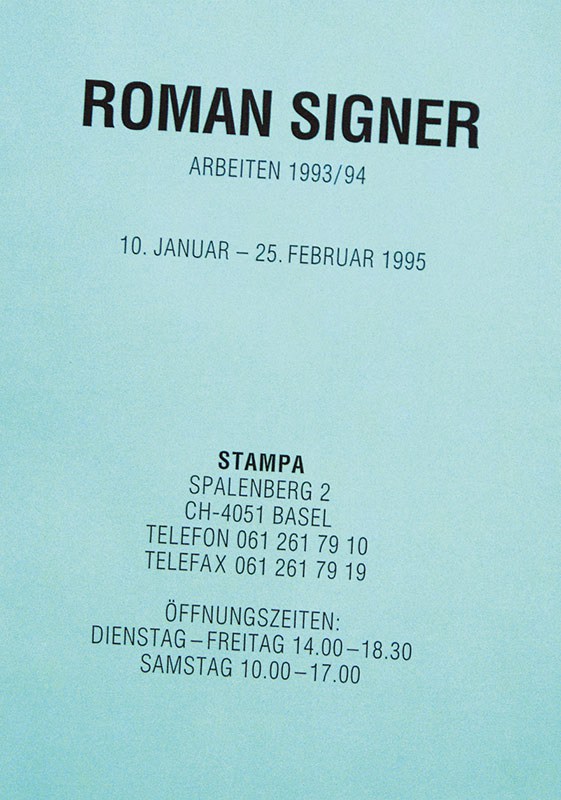 Roman Signer @ STAMPA 1995