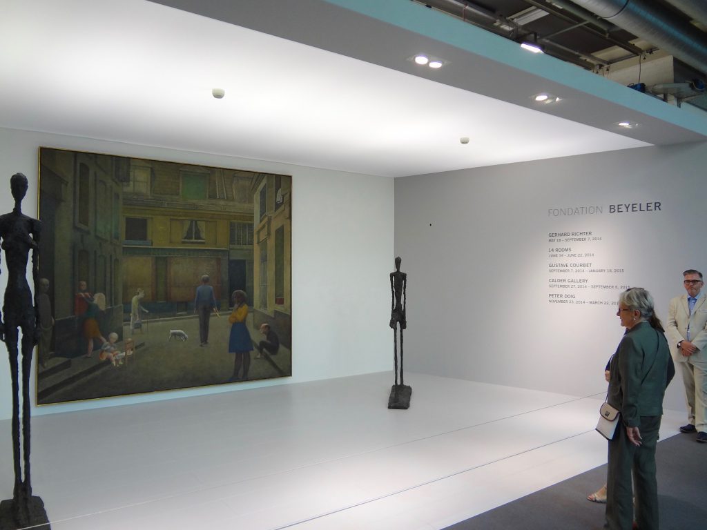 バルテュス「Passage du Commerce-Saint-André」1952-1954年 と Alberto Giacometti作 @ バイエラー財団のブース、アート・バーゼル、スイス 2014年