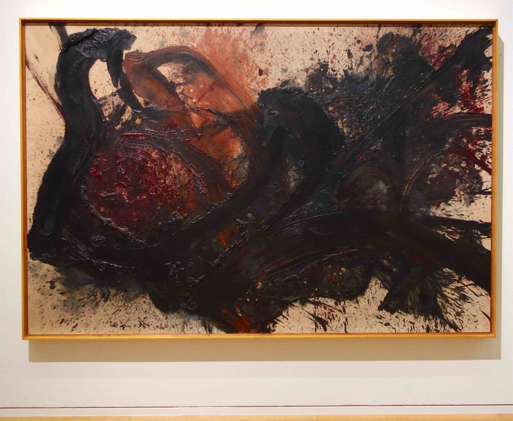 白髪 一雄 SHIRAGA Kazuo 天傷星行者 Tenshosei Gyoja (Harm star pilgrim) 1960 Oil on canvas