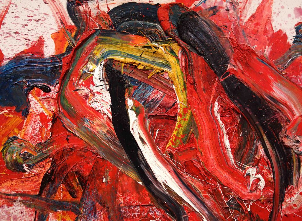 白髪 一雄 SHIRAGA Kazuo 煬帝 Yodai 1979 Oil on canvas, detail1