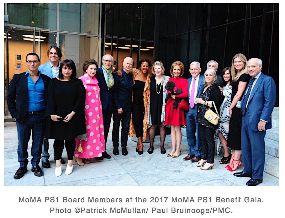 MoMA PS 1 Board Members 2017, screenshot from artnet