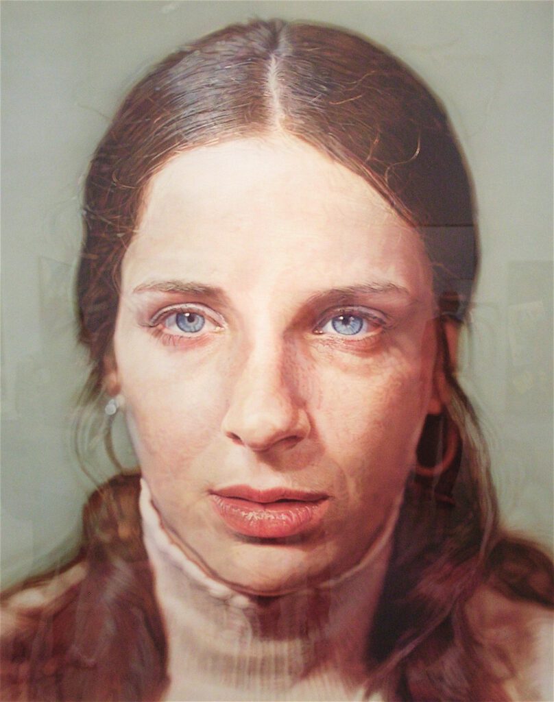 Chuck Close ‘Leslie’ 1972-1973 watercolor on paper mounted on canvas 184.2 x 144.8 cm | Chuck Close ‘Leslie’ 1972-1973 watercolor on paper mounted on canvas 184.2 x 144.8 cm @ “picturing america” Deutsche Guggenheim Berlin 2009. Picture taken by Mario A, 2009