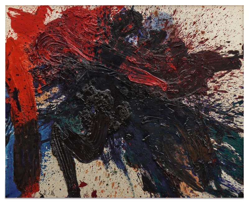 KAZUO SHIRAGA CHIKUUSEI SHOHAO 1961 oil on canvas, withdrawn @ Sotheby’s 2020-10