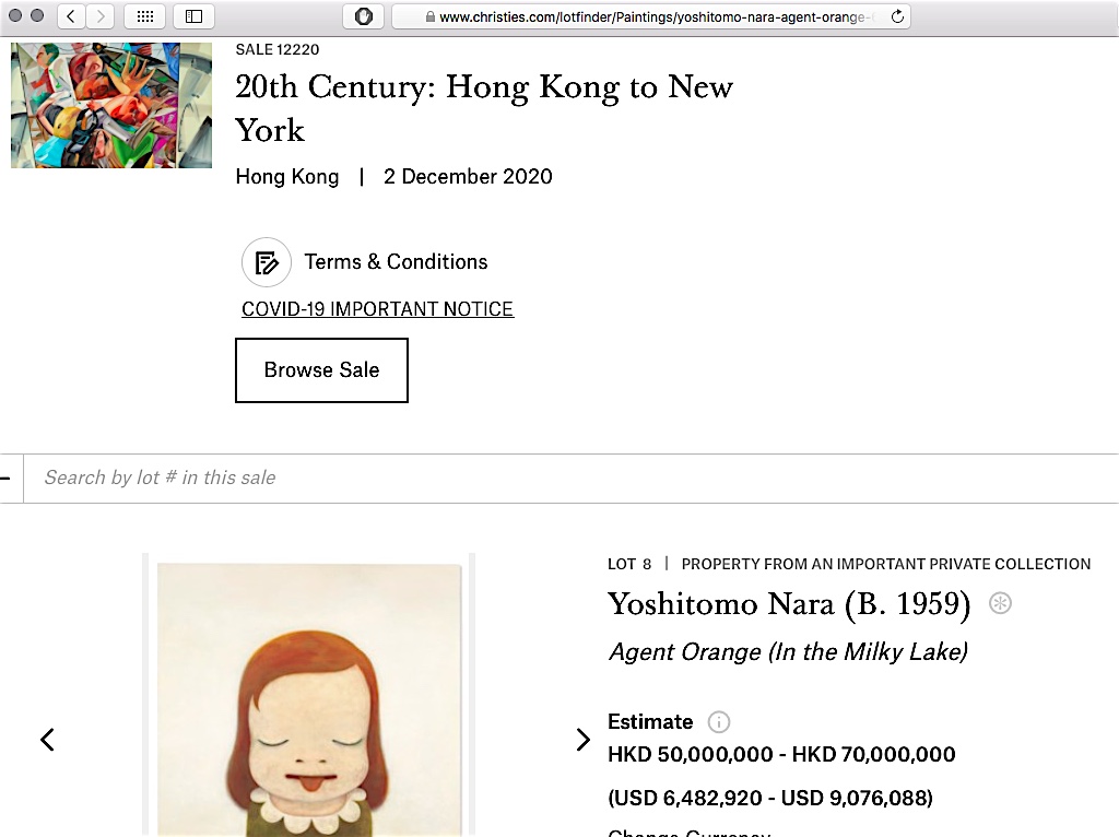 Screenshot from Christie’s website