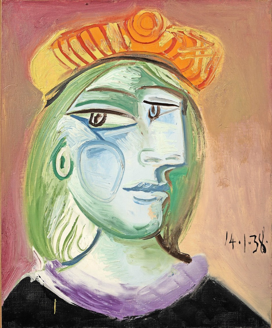 Pablo Picasso Femme au béret rouge-orange 14.Jan. 1938, estimate 20-30 Mio US$