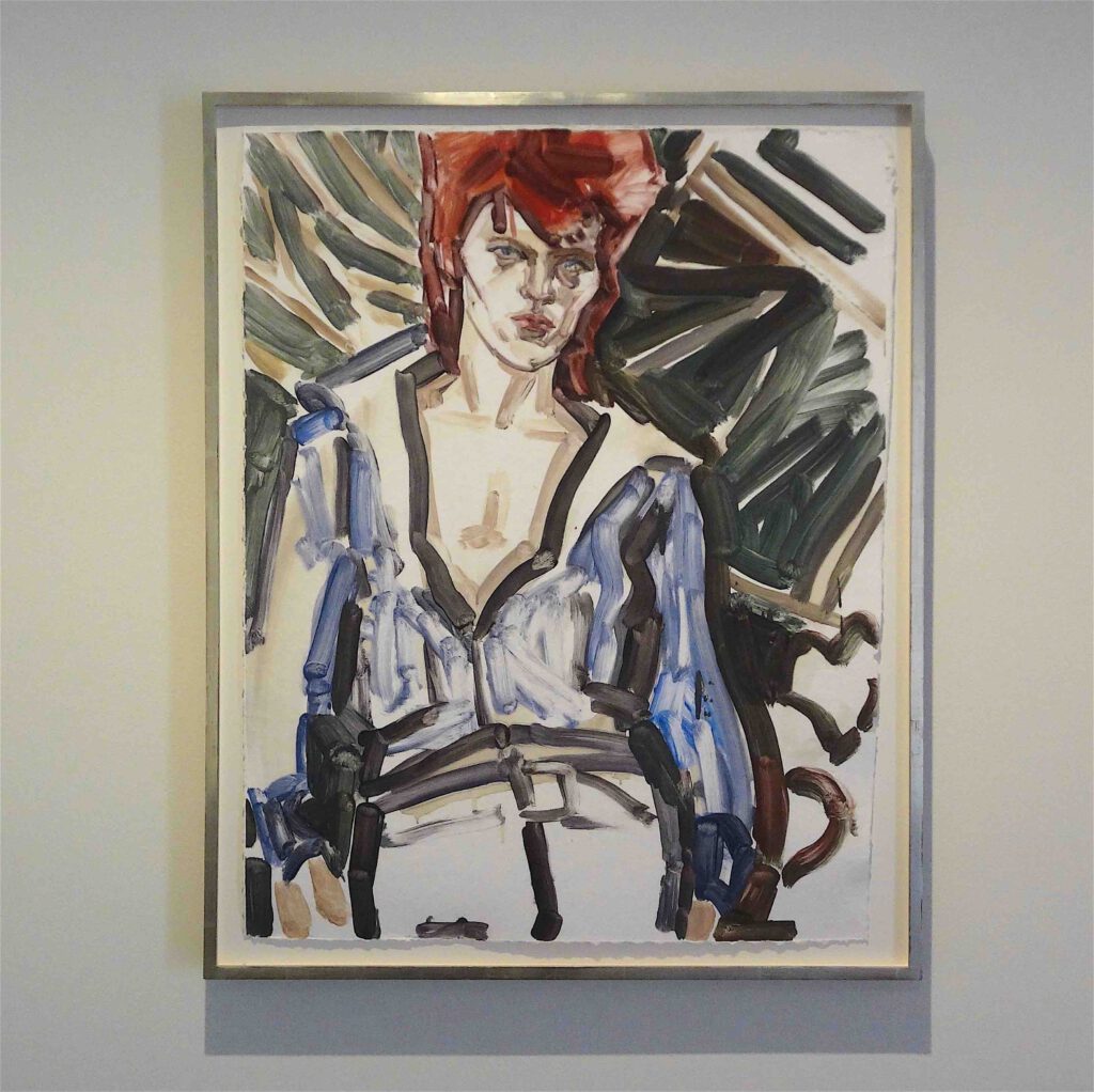 DAVID BOWIE, BEVERLY HILLS HOTEL, 1972 by Elisabeth Peyton, 97,8 x 78,7 cm, Monotypie auf handgeschöpftem Papier, Privatsammlung @ Kunsthalle Baden-Baden 2013