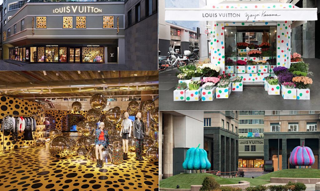 KUSAMA Yayoi Louis Vuitton Collaboration in Milano 2023