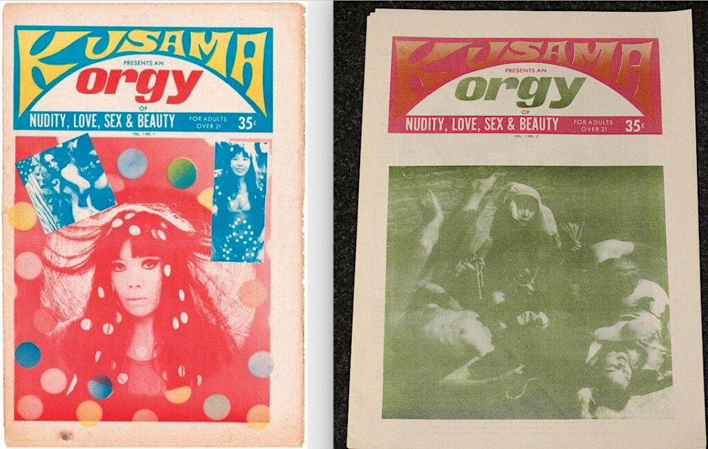 Kusama Presents an Orgy Nudity, Love, Sex & Beauty KUSAMA’S ORGY Magazine, Vol.1 and Vol. 2, 1968