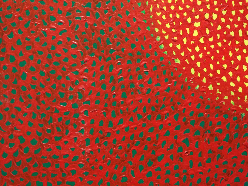 草間彌生 KUSAMA Yayoi 無限の網 Infinity Nets, 1965, Oil on canvas, 132 x 152 cm, 宮津大輔コレクション MIYATSU Daisuke Collection、部分