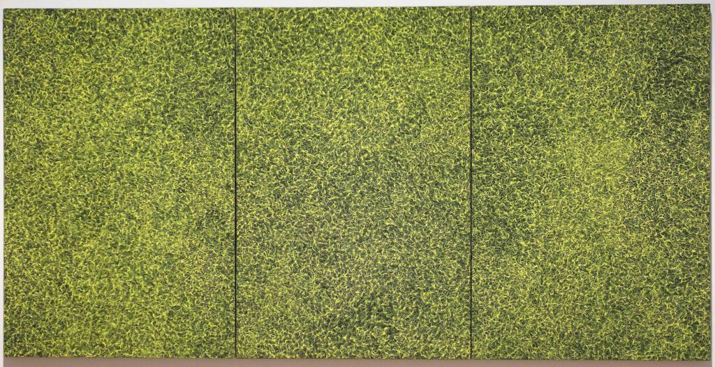 草間彌生 KUSAMA Yayoi 芽生え SPROUTING, 1992, Acrylic on canvas, 145 x 336 cm, 武田安正 コレクション TAKEDA Yasumasa collection