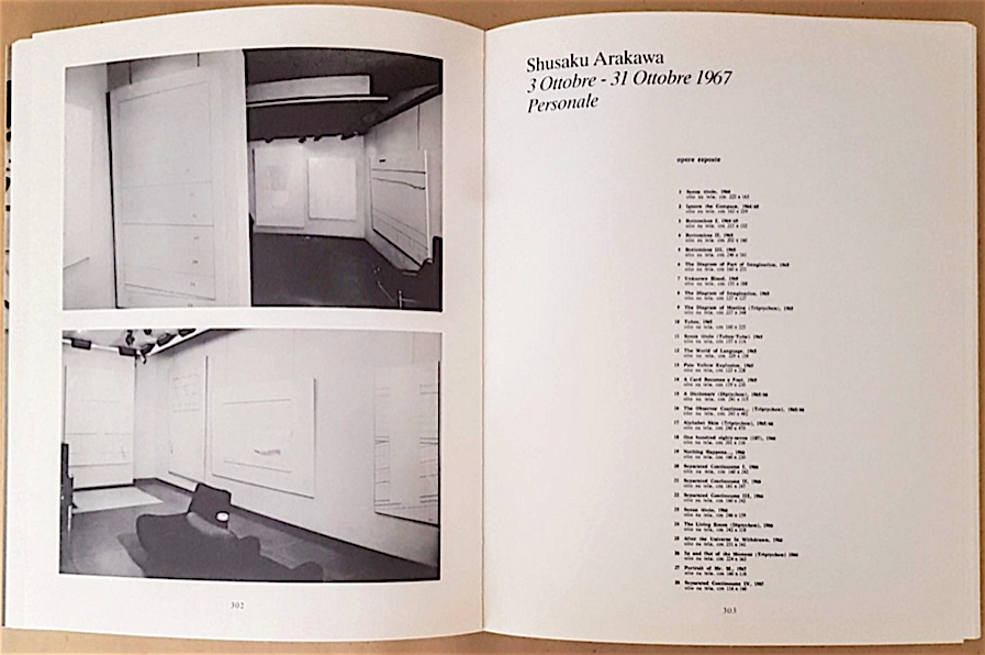 荒川修作 「Personale」個展 @ ガレリア・シュワルツ、ミラノ 1967年10月