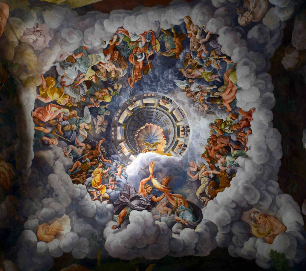 Giulio Romano “Fall of the Giants” 1532, Mantua, Palazzo del Te, Italy