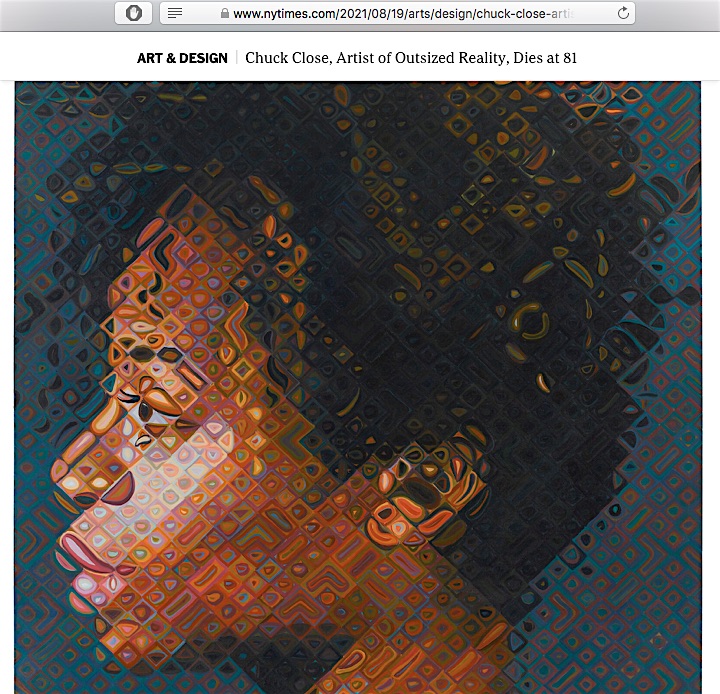 Kara Walker by Chuck Close, 2010 screenshot from The New York Times