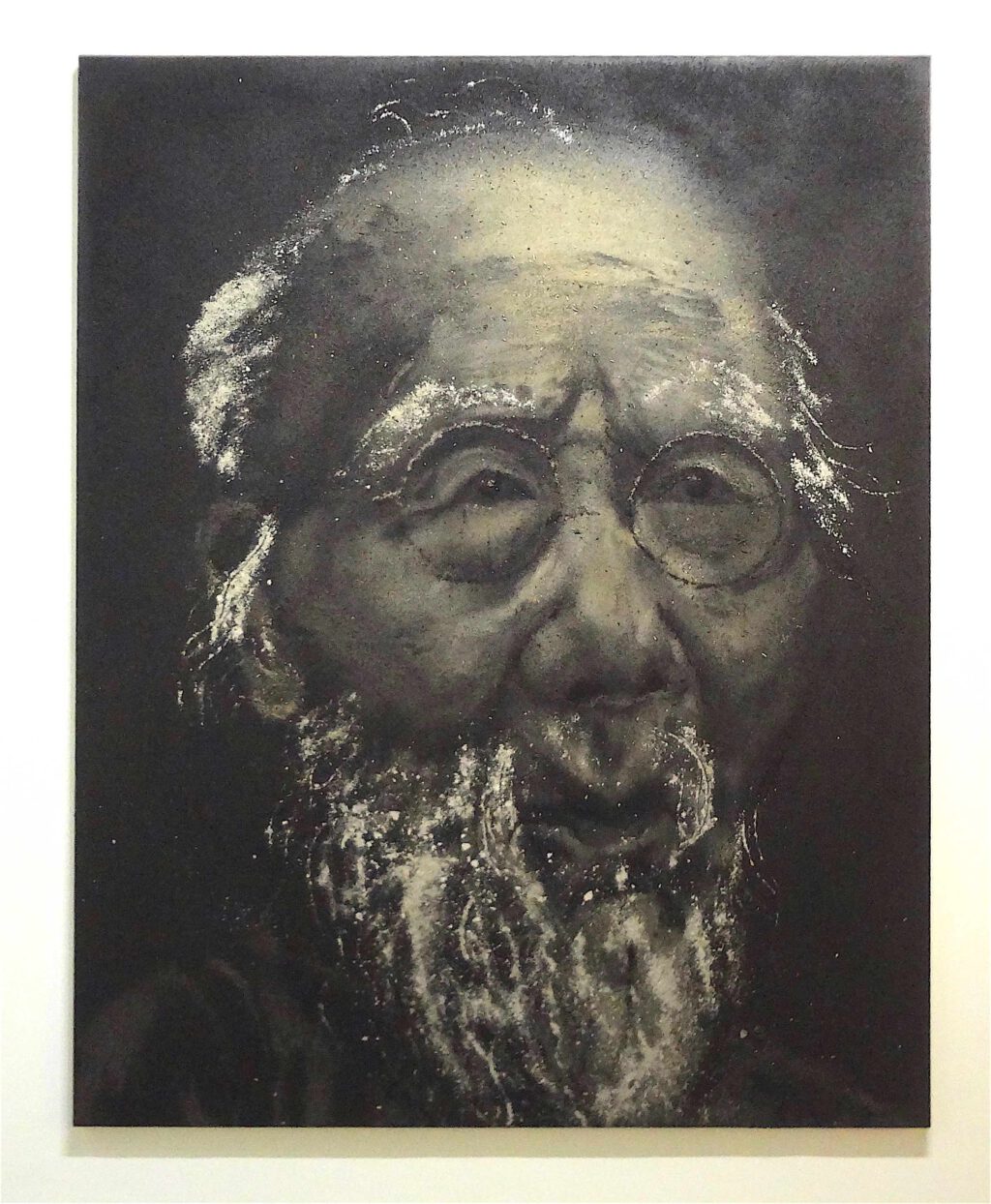 Zhang Huan “Old Baishi in 99 Years Old” 2007, Ash on linen