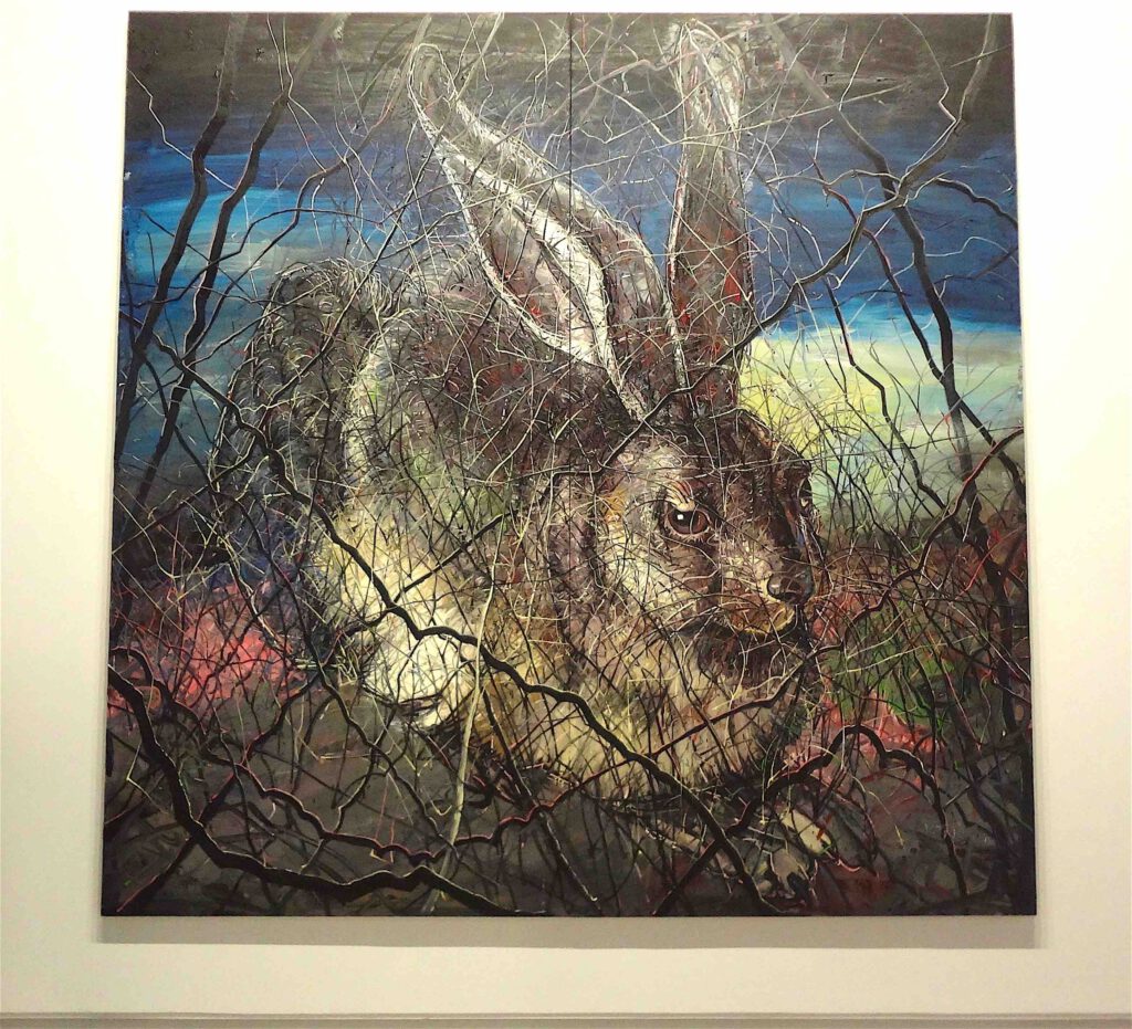 Zheng Fanzhi “Hare” 2012, Oil on canvas, 2 pannels