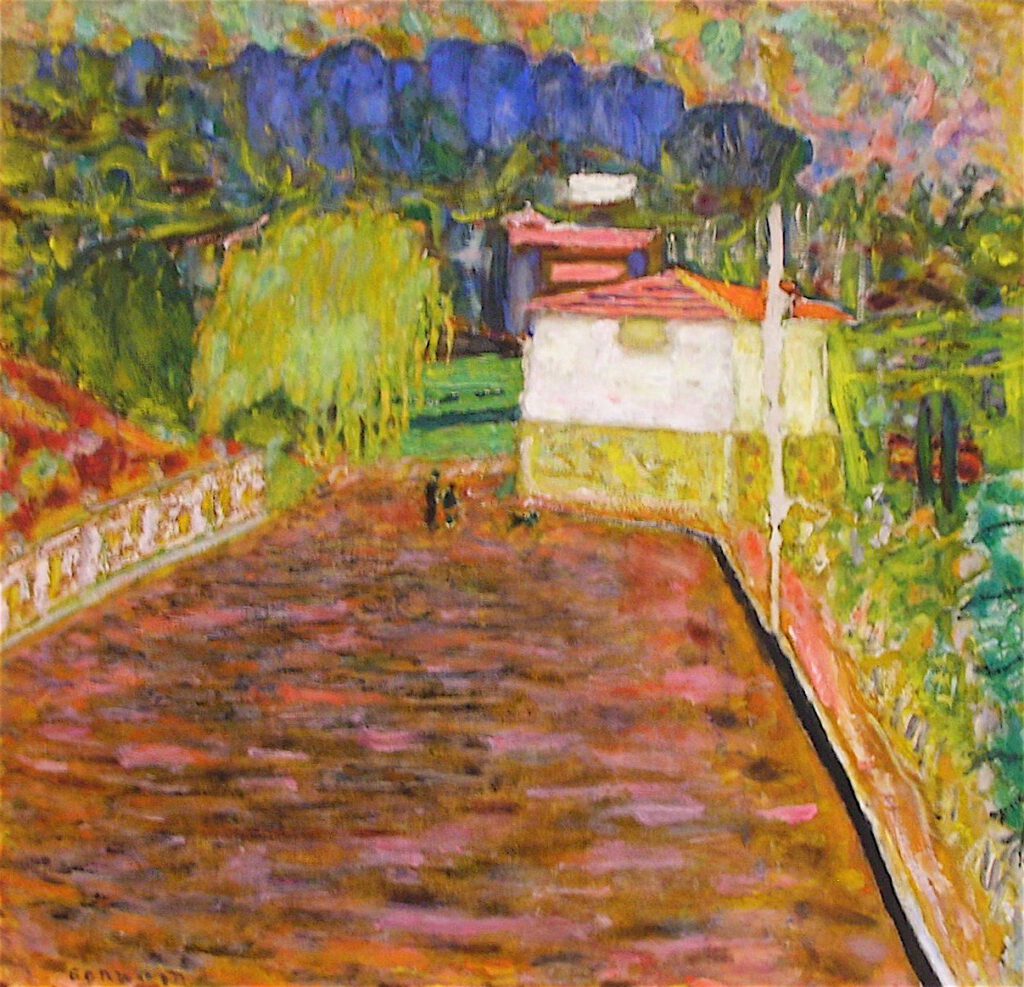 ピエール・ボナール「ピンク色の道」1934年、ラノンシアード美術館、サントロペ