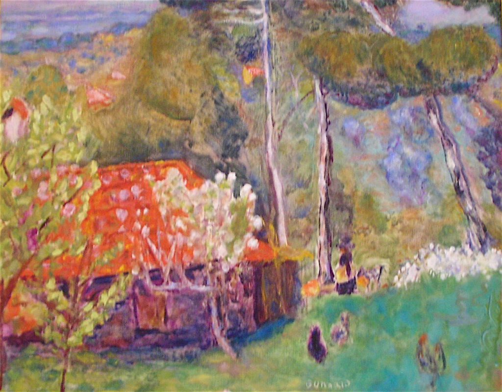 ピエール・ボナール「赤い屋根の農場」1923年頃、ラノンシアード美術館、サントロペ