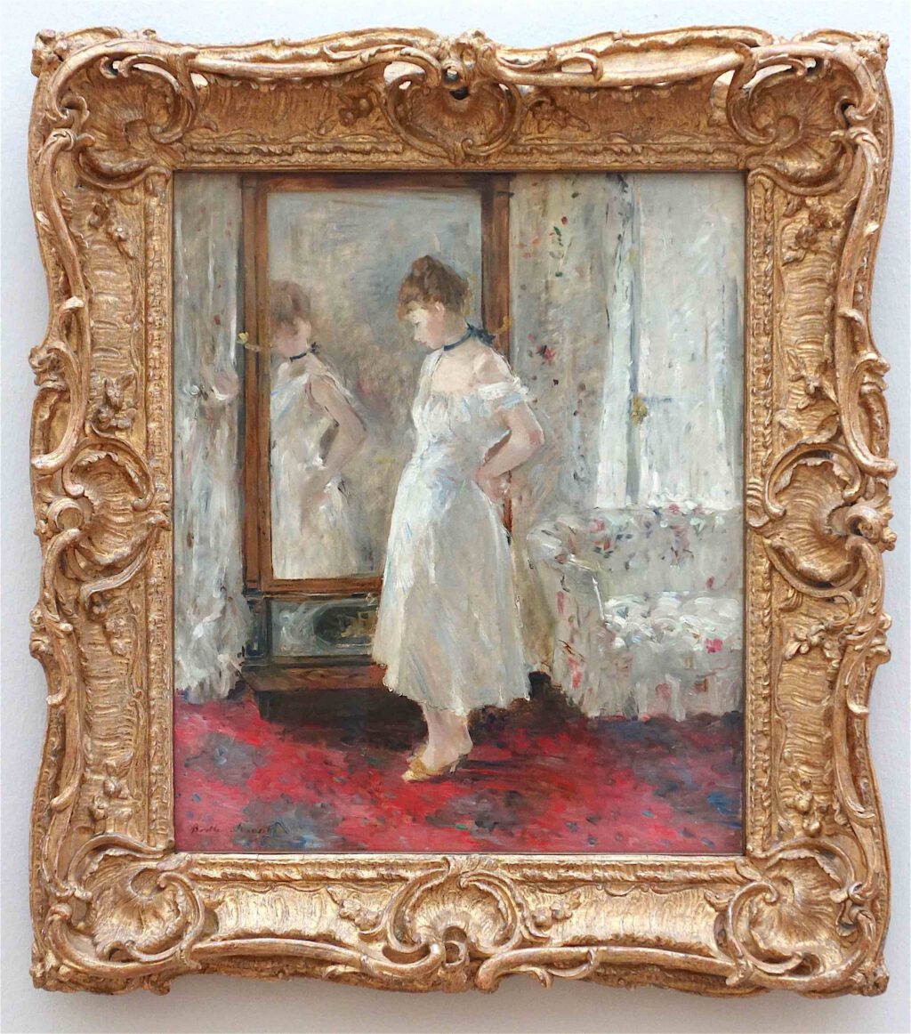 ベルト・モリゾ「プシュケーの鏡」油絵、65 x 54 センチ、1876年 (Museo Nacional Thyssen-Bornemisza, Madrid)
