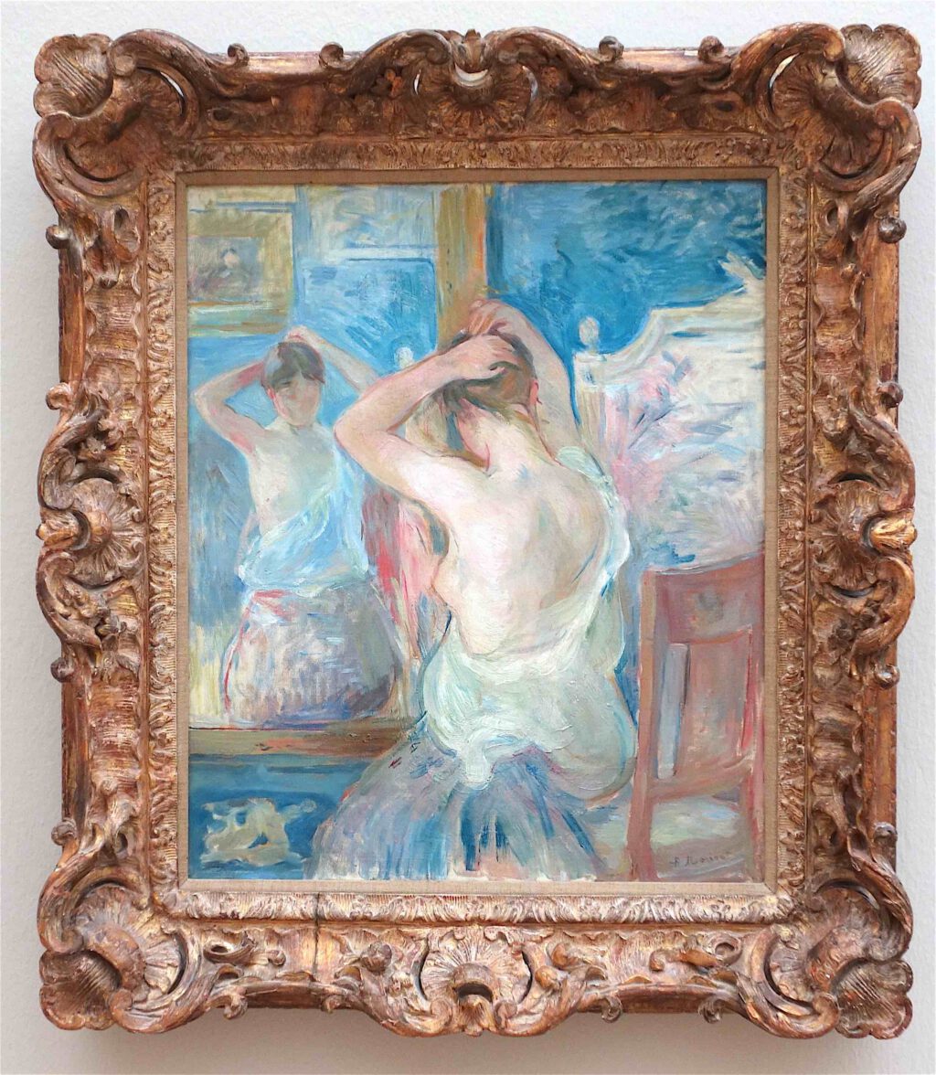ベルト・モリゾ「プシュケーの鏡の前」油絵、55 x 46 センチ、1890年 (Fondation Pierre Gianadda, Martigny)